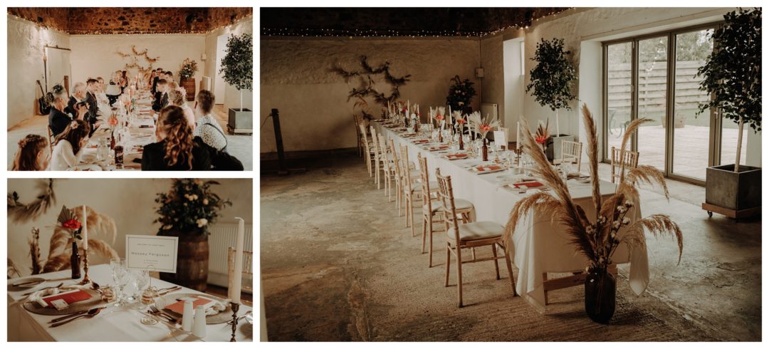 wedding decor at the cow shed crail